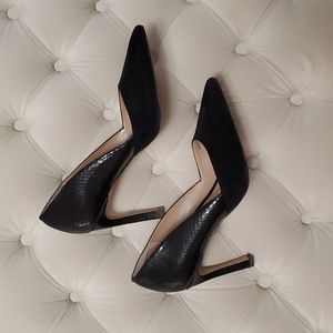 WHBM leather/ suede pumps
